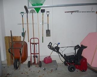Wheel Barrow, Yard Tools and Toro Snow Blower