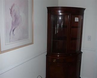 Artwork and Corner Cabinet
