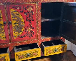 Tibetian Buffet/Antique/Hand Painted 
