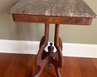 Vintage Eastlake Design Table with Marble Top