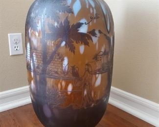 Galle style cameo glass floor vase - 24" tall $400
