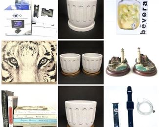 planters with trays, apple watch, etc.