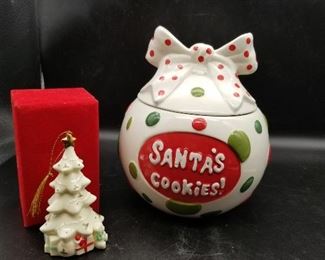 Christmas Cookie Jar and Tree Ornament