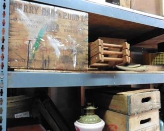 wood boxes crates lamps