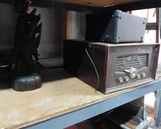 vintage radio and amp