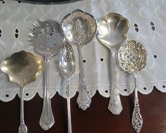 Sterling silver berry/nut spoons.