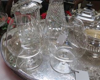 Baccarat crystal brandy glasses.