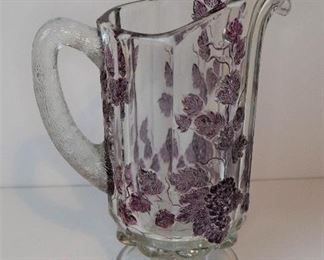 Westmoreland Glass Ruby Red Flash Grape Pitcher