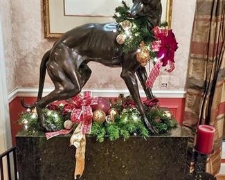 Bronze dogs Christmas decorations
