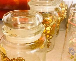 Vintage 1970s glass canisters