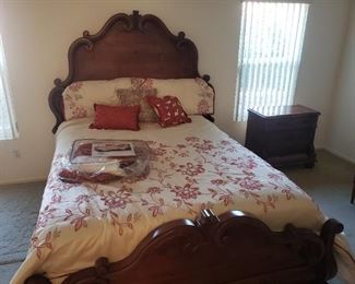 Queen bed and nightstand