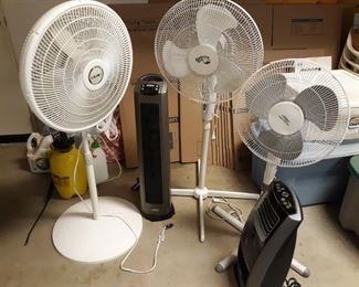 Four fans and a heater