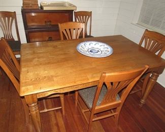 Solid oak table & chairs