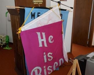 Pulpit and signs
