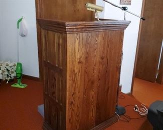 Pulpit, microphone and stand