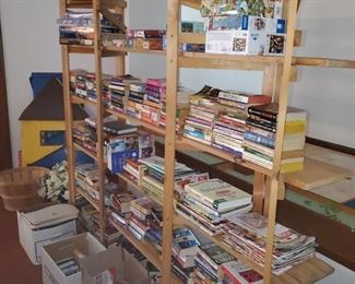 wood shelving & books