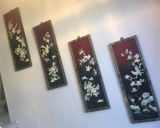 (4) Asian Panels Decor