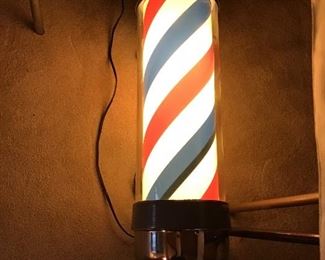 Antique refurbished Barber pole light 