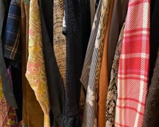 A socially distanced rack of vintage lovelies.  I spy Fendi and Valentino, India print skirts, and 60s dresses.
