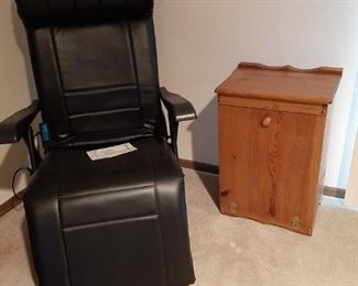 EuroSpa Folding Massage Chair; old wood clothes hamper