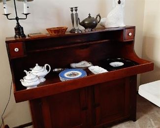 1800s Early American Dry Sink; misc smalls