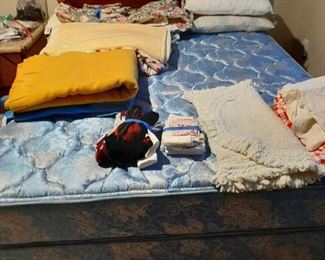 Queen size mattress set and wood bed frame