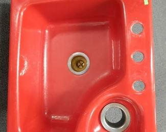 Red cast iron sink