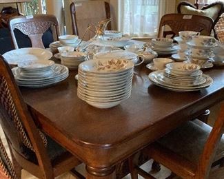 Antique Oak Breakfast Table and Chairs