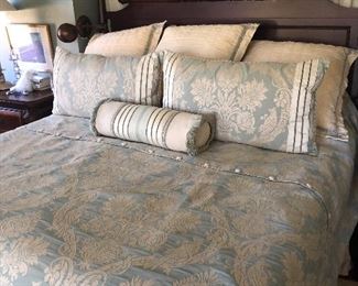 King Size Bed with Custom Bedding