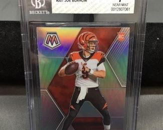 BGS Graded 2020 Panini Mosaic Silver JOE BURROW Bengals ROOKIE Football Card - NM 7