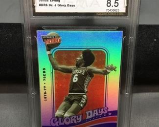 GMA Graded 1999-00 UD Ultimate Victory DR. J JULIUS ERVING 76ers Insert Basketball Card - NM-MT+ 8.5