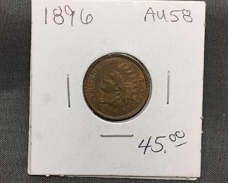 1896 United States Indian Head Penny Cent Coin