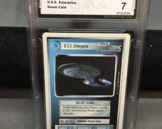 GMA Graded 1994 Star Trek Next Generation TCG USS ENTERPRISE Trading Card - NM 7