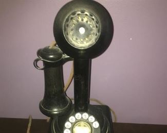 Vintage Old Antique Candlestick Rotary Phone