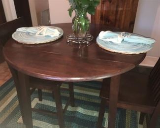 Cabaret Table & Chairs w/Double Drop-Leaf--also Area Rugs