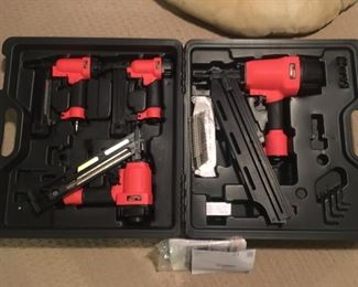 4-Gun Nail Set: Framer, Finisher, Staples and Brads--w/Nails,Instructions and Carry Case