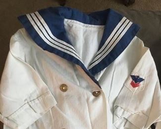 Vintage Antique Child's Navy Outfit. Cotton, Handmade? Cute!