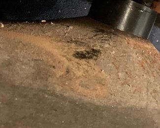 detail - the metal bases of these chairs, although not visible per se, could use a coat of enamel paint.