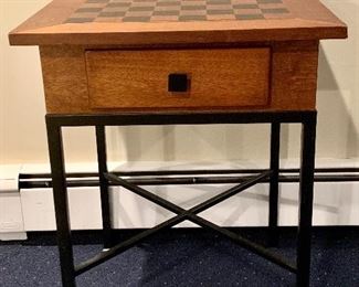 Item 23:  Pottery Barn Chess/Checkers Side Table - 19.5"l x 19.5"w x 26"h:  $165