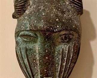 Item 48:  African Metal Mask - 7" x 11": $95
