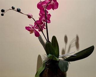 Item 59:  Faux orchid in pottery pot - 30":  $34