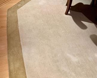 Item 63:  Custom, octagonal, Nepalese Rug, wool and silk purchased at Yayla Tribal Rugs, Inc. (This rug shows signs of wear and should be viewed in person before purchasing - original receipt available) - 11' x 13'8":  $795