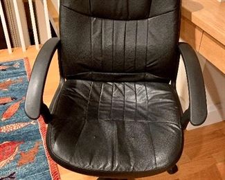 Item 67:  Leather office armchair - 24"l x 19"w x 41"h:  $30