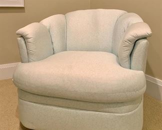 Item 68:  (2) Aqua Fine Chairs by Rowe Furniture- needs some TLC - perhaps reupholstering  - 32"l x 20"w x 27"h: $300 for pair  