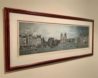 Item 74:  Michel Delacroix Vue De Paris De L’Ilede La Cite Lithogragh Signed and Numbered (CC/CC or 200/200) - 51" x 23.25":  $445