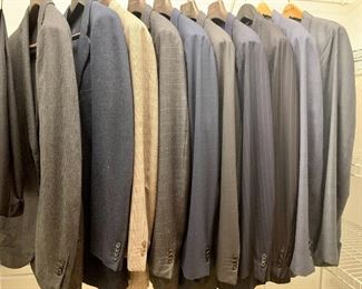 Our Client is 6'6" and trim - maybe these suits will fit you?  Men's custom made suits (size XXL Tall).  Make an appointment to shop.  Link to sign-up located in the details and description section.