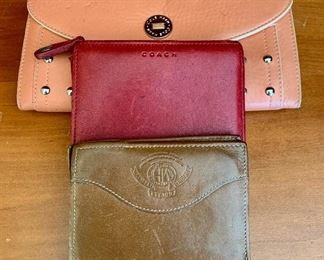 Item 165:  (3) Assorted wallets:  $34 for lot                                                                                      Top:  Cole Haan                                                                                                 Middle:  Coach                                                                                                               Bottom:  Bi-Fold