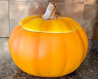 Item 214:  Ceramic Pumpkin by Copper Penny Flowers in Concord: $14