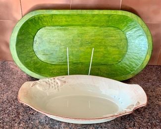 Item 217:  Sherwood Forest Design Wood Serving Platter - 17" x 8.5": $60                                                                
Item 218:  Casa Stone Madeira Harvest Small Serving Dish - 12.5" x 6.5": $20
