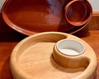 Item 235:  Two Chip and Dip Serving Dishes (lighter one is Crate & Barrel):  $34 for both